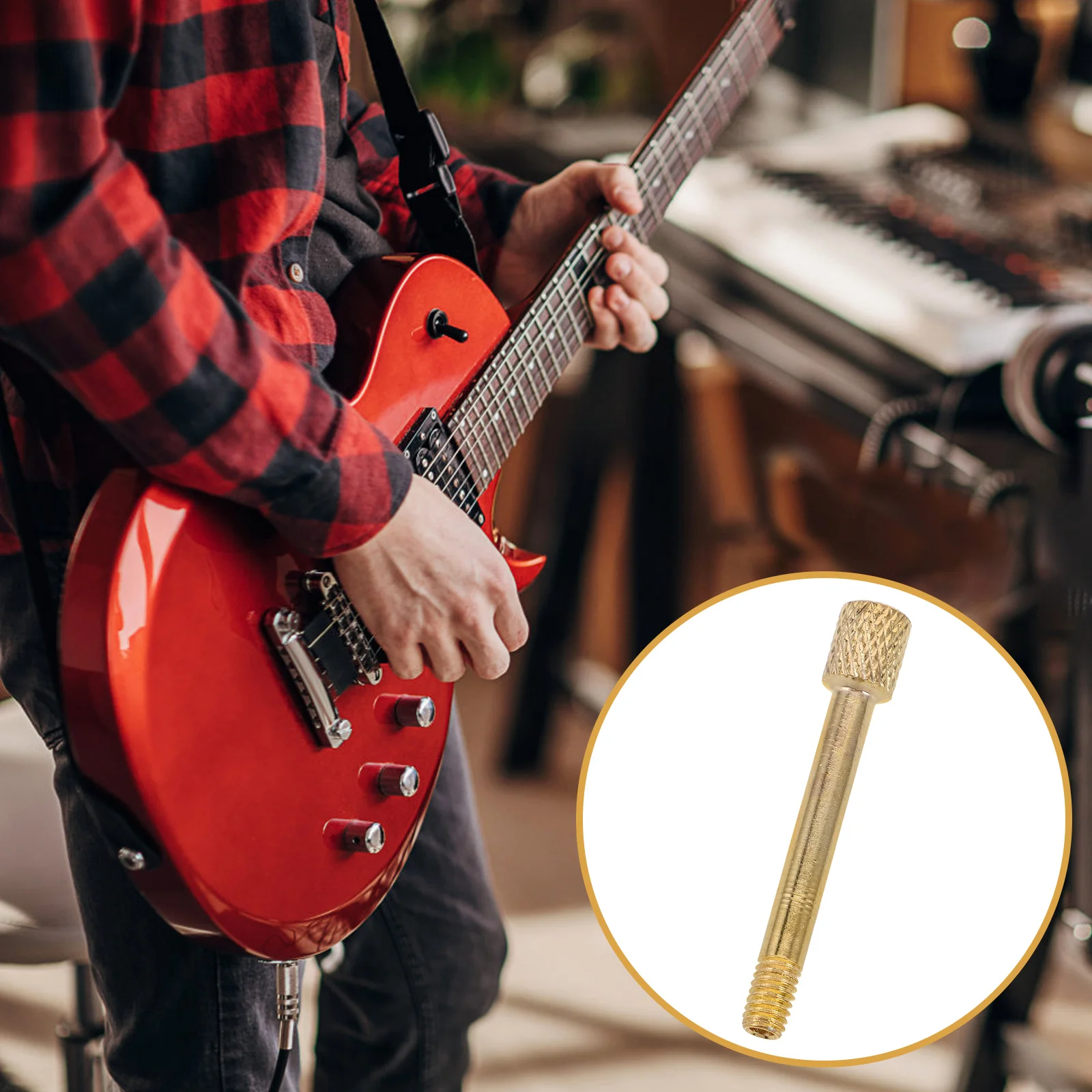 

6pcs Electric Guitar Accessories Copper Tremolo Bridge Locking Screws Black Stable Tuning Compatibility String Lock Screw