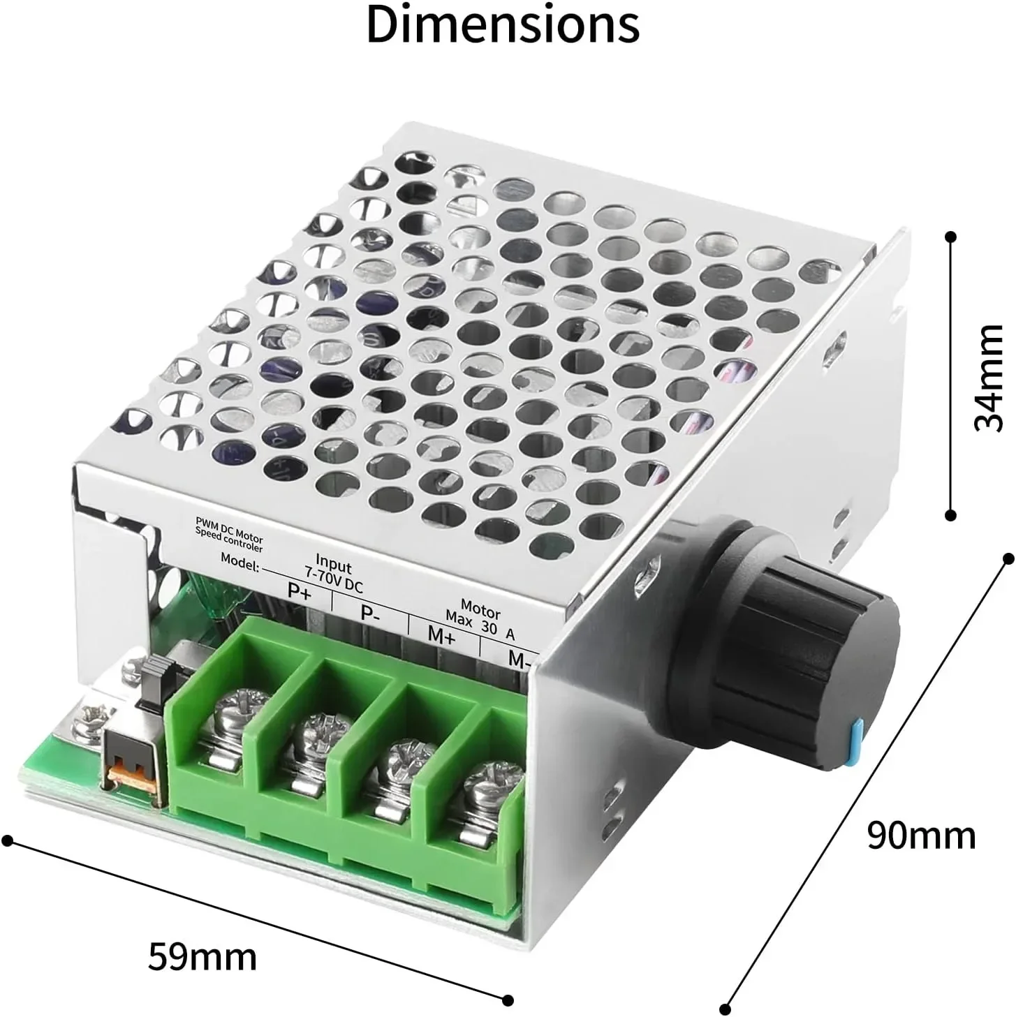 7V-70V 30A DC Motor Drehzahlregler 12V 24V 36V 48V 60V Einstellbare PWM DC Bürstenmotor Drehzahlregelung Regler Schalter