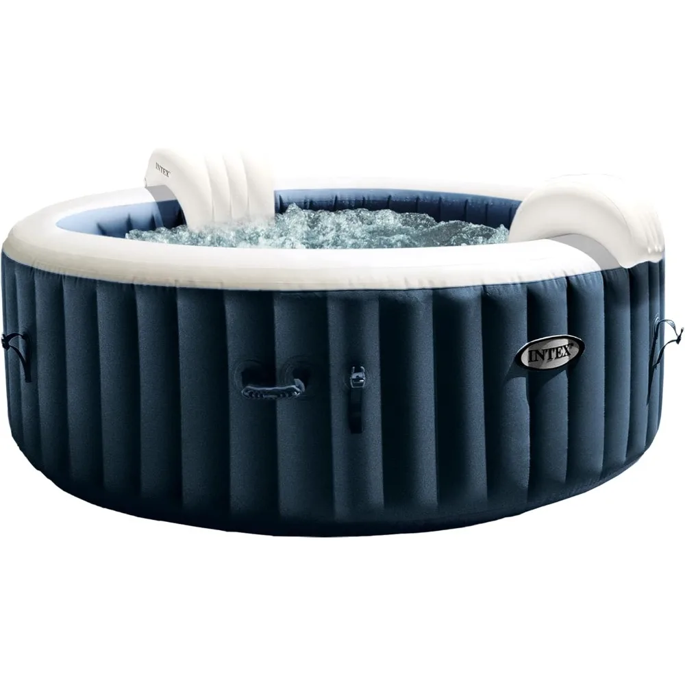 Hot Water Inflatable Bathtub, Includes Energy Efficient Spa Cover – 2 Contoured Headrest – 4 Person Hot Water Bathtub