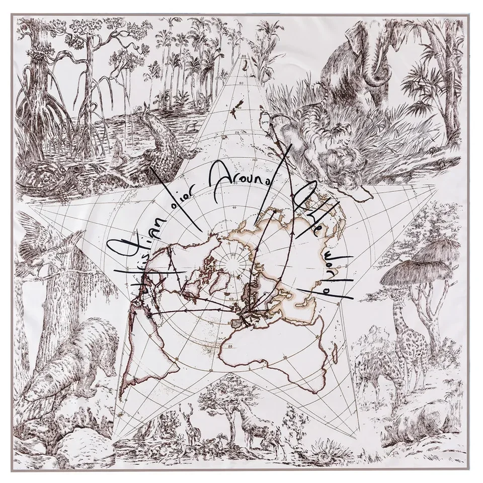 90*90 سنتيمتر المرأة لفة يدويا حك وشاح حريري-طباعة الحيوان مربع التفاف ، باندانا الحجاب ، خفيفة الوزن أنيقة Echarpe