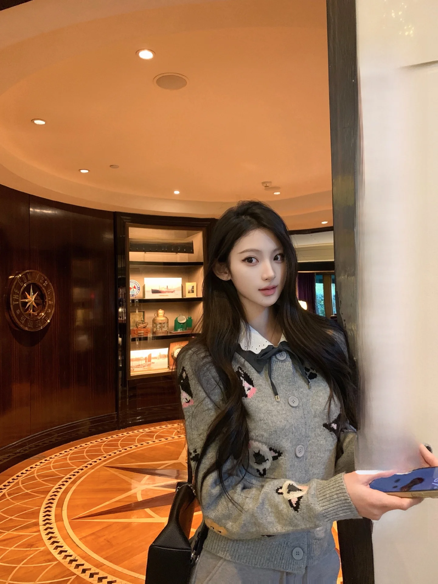 

OKMASHOP Lazy European Style Knitted Sweater Cardigan Women's Slim Fit Grey Dog Embroidery Long Sleeve Casual Fashion Winter ...