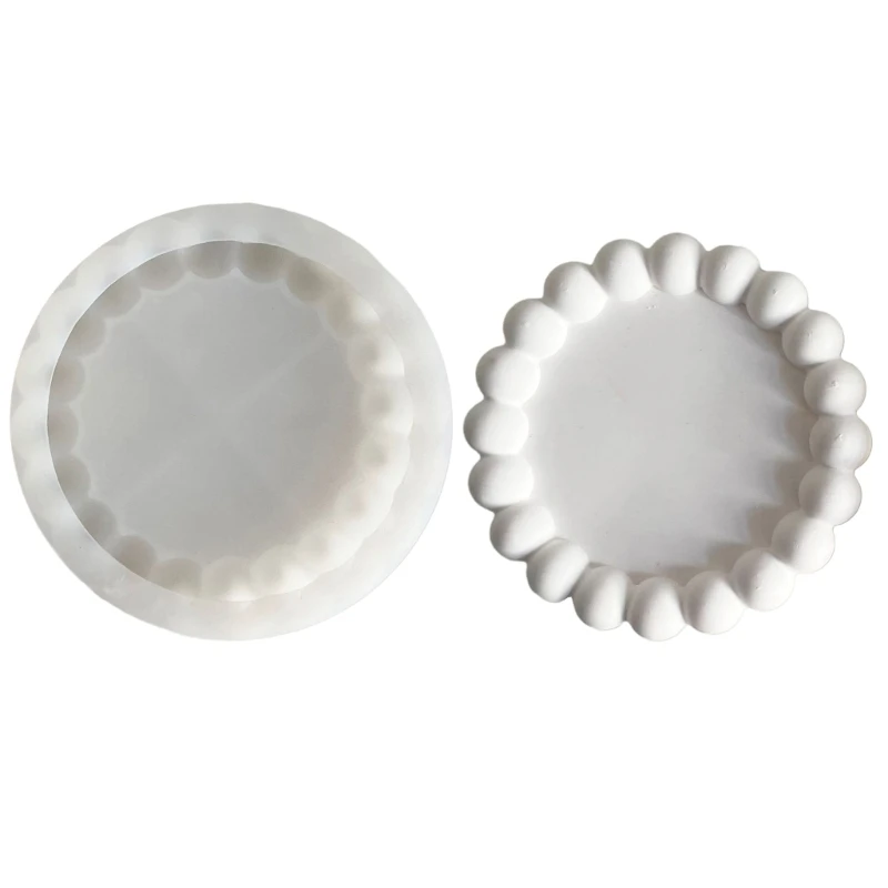 DIY Blase Untersetzer Form Runde Gips Silikon Form Handgemachte Lagerung Tablett Form 28TF