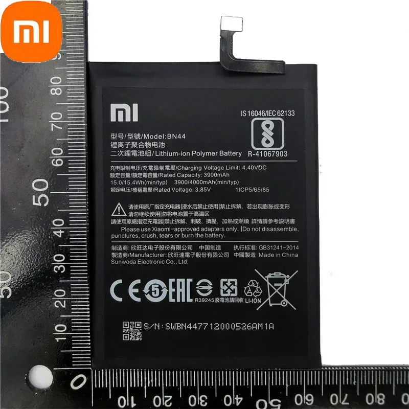 For Xiao Mi Mobile Phone Battery 4000mAh High Capacity Polymer Replacement Strong Endurance Battery BN44 For Xiaomi Redmi 5 Plus