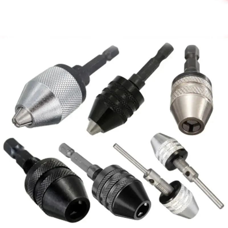 

Universal Drill Chuck Adapter Convertor Keyless Shaft Chuck Clamp 0.3-6.5mm Electric Motor Shaft Mini Chuck Fixture