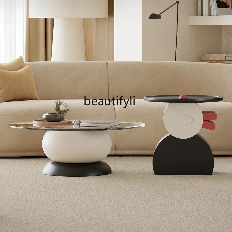 

FG52Italian minimalist creative coffee table combination round living room home modern minimalist paint
