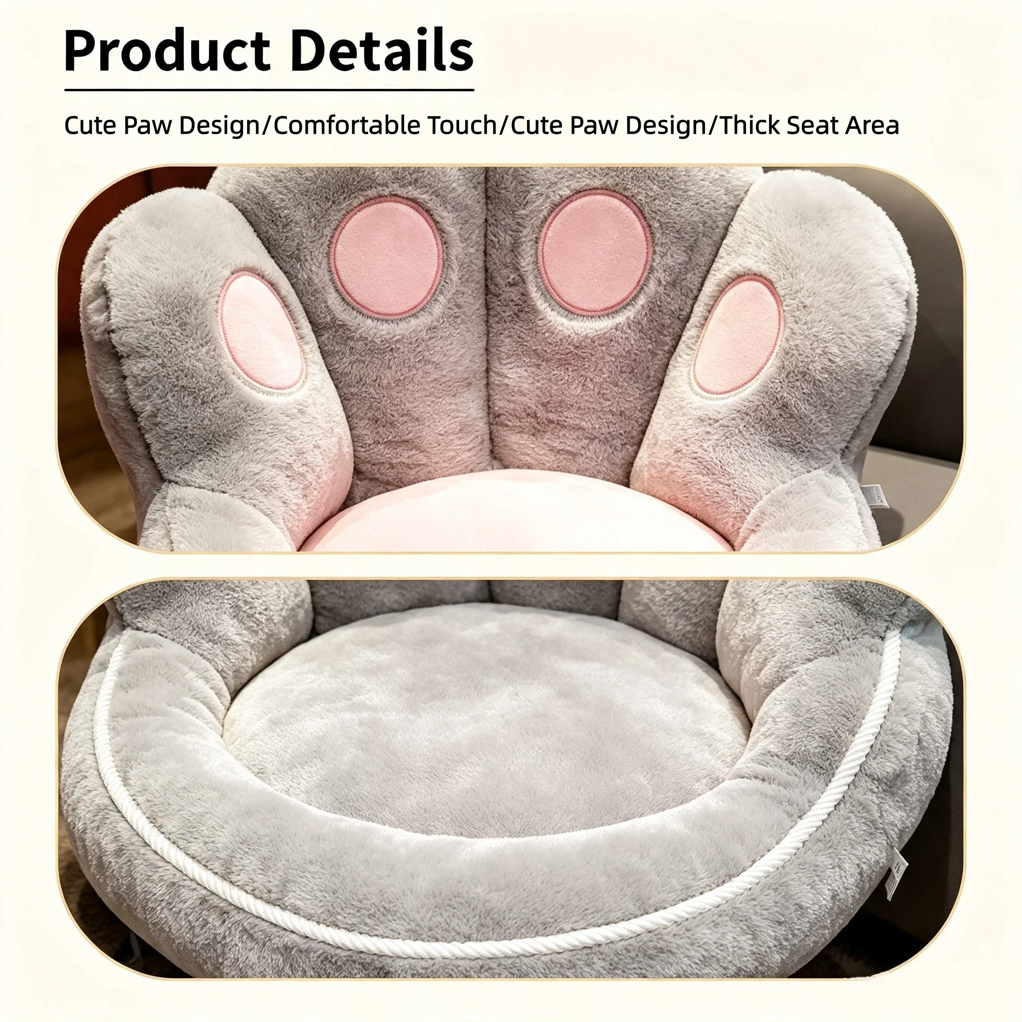 Cute Cat Paw Cushion for Reduce Pressure on The Buttocks Plush Chair Cushion 22×20×16inch Stuff Seat Pad Comfy Lazy Floor Sofa