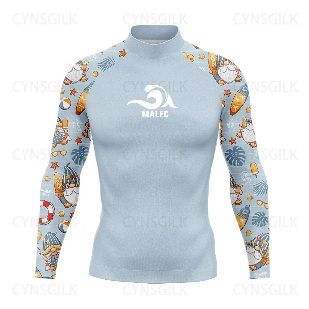 

MALFC Рашгард для мужчин, одежда для серфинга, купальник, рашгард, одежда для серфинга, UPF 50, футболка с длинными рукавами для водных видов спорта, купальники для подводного плавания