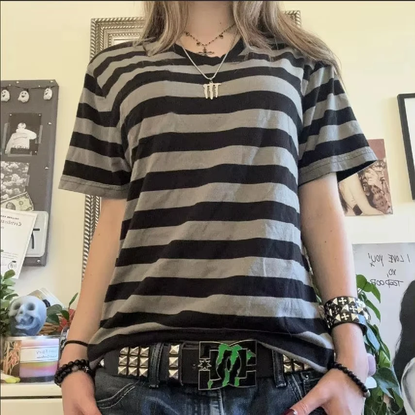 2026 Summer New Arrival Women Casual Striped T‑Shirt Multi‑Color Horizontal Stripe Crew Neck Short Sleeve Basic Tops kids