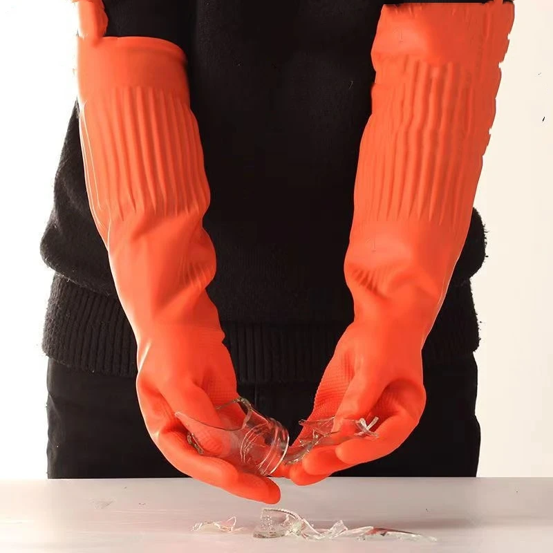 38/45/56cm Latex Long Gloves Aquarium Fish Tank Industrial Thick Protective Gauntlets Waterproof Rubber Latex Dishwashing Gloves