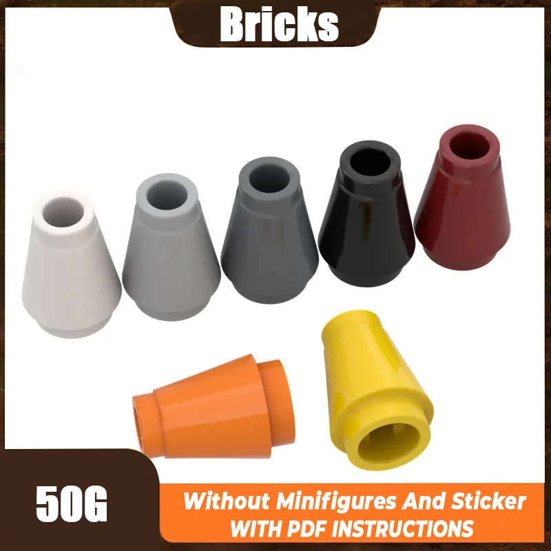 

50 г MOC 59900 конус 1x1 кирпич с верхней канавкой, высокотехнологичная защелка для строительных блоков, детали DIY, образовательные технические детали, игрушки