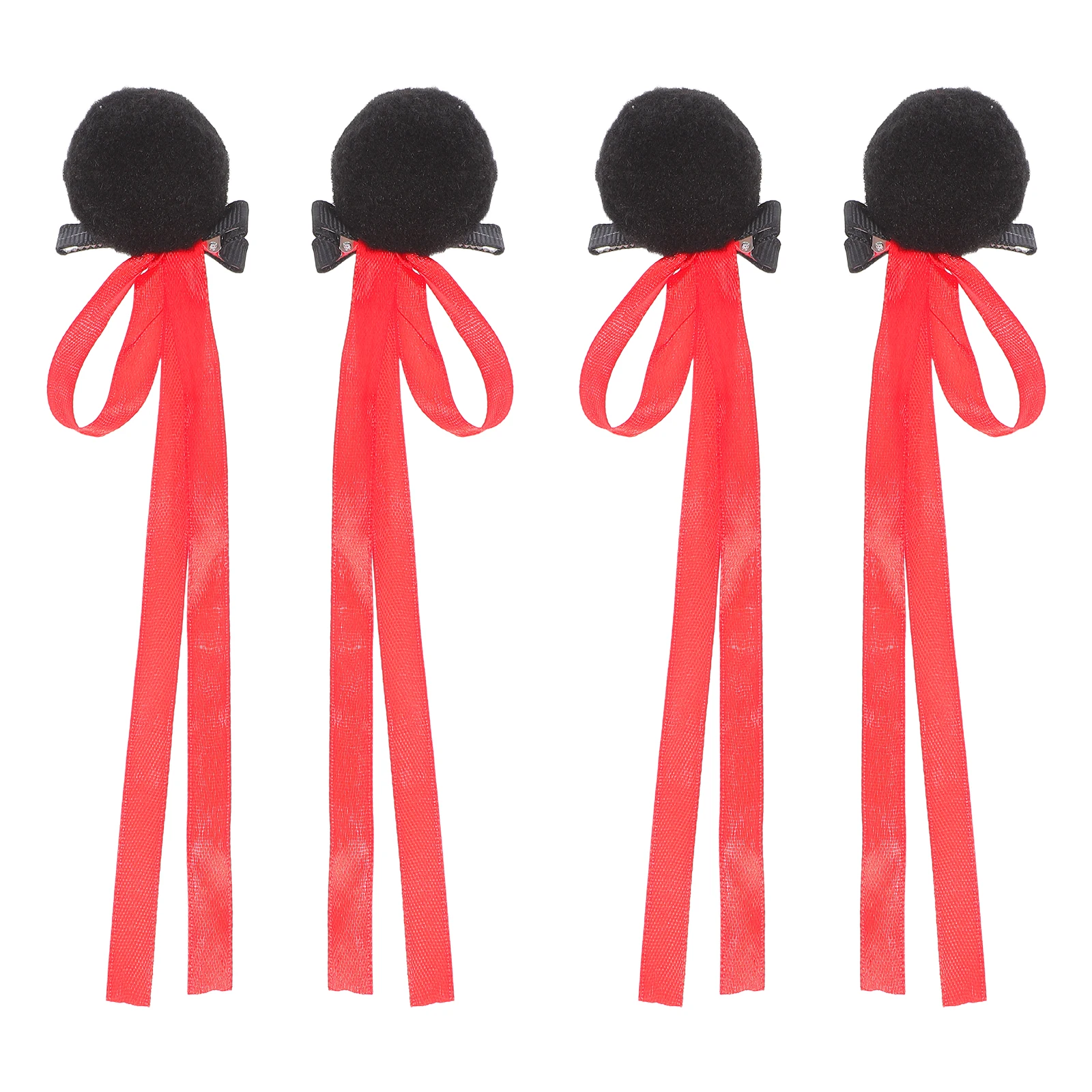 Women Clips Ribbon Pompom Girls Barrettes Styling Party Wedding Daily Cute Accessories For Fine Hair Small Non Slip Buckle