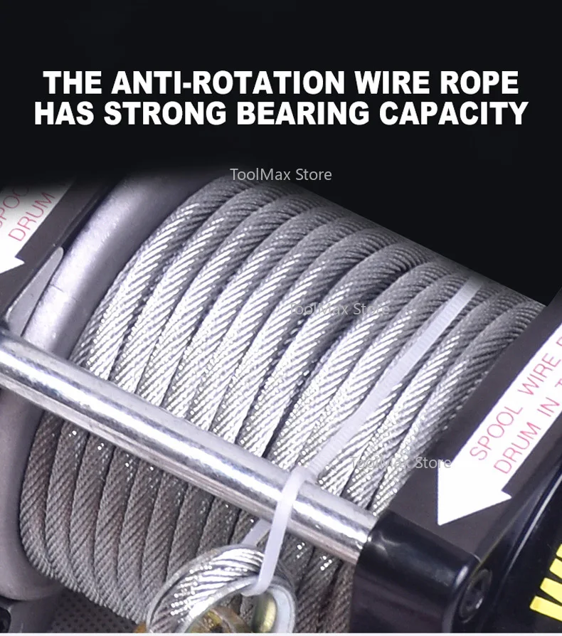 12V/24V Electric Winch 3000LB Off-Road Heavy Duty Car Trailer ATV Remote Control 8M Steel Cable Electric Winches Kit 1360