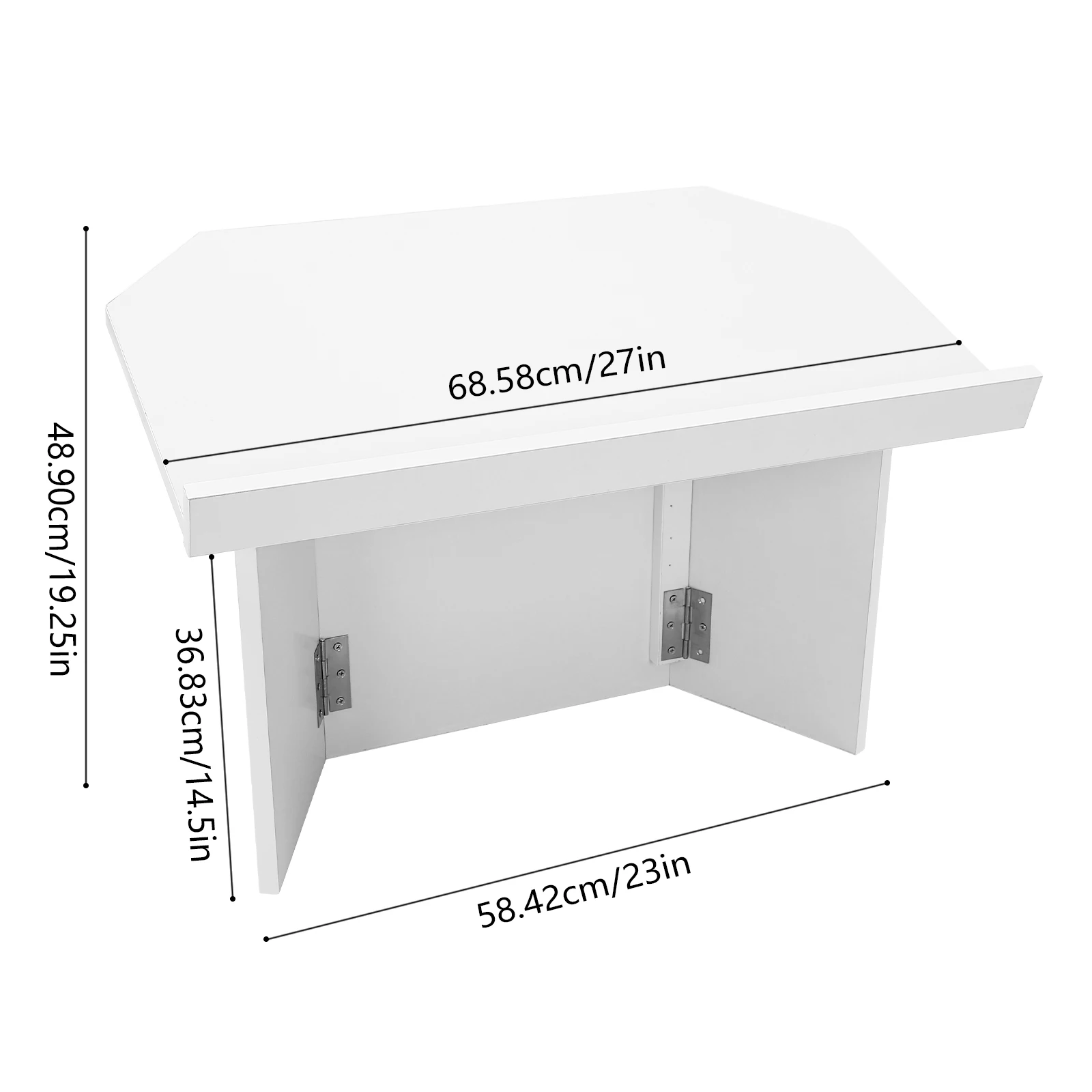 White Environmental Protection Plate 27x19.25x23-inch Folding Platform Portable Desktop Podium Multifunctional Conference Chair