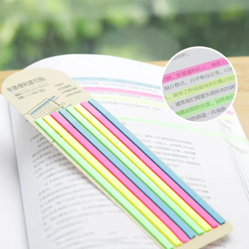 P82F Strips-Memo Note Tab Translucent Sticky Notes Long Page-Markers Sticky Index Tab