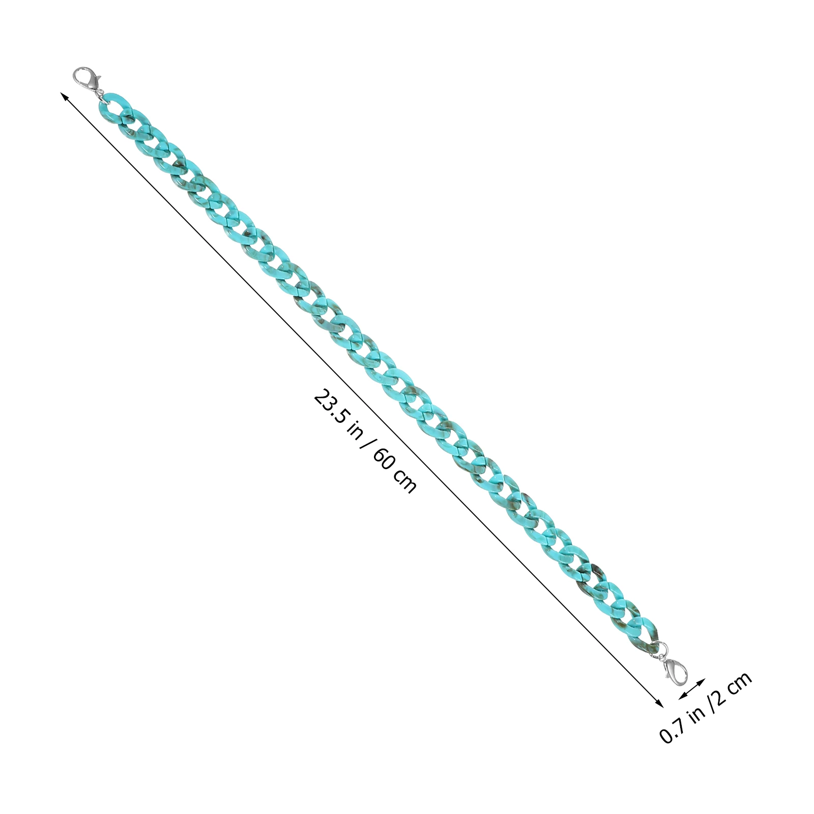 60 سنتيمتر هيكل السمكة الكبيرة الراتنج سلسلة حقيبة حزام استبدال الثقيلة حقيبة يد قلادة سلسلة الزخرفية للأعمال الزفاف المسائية #4