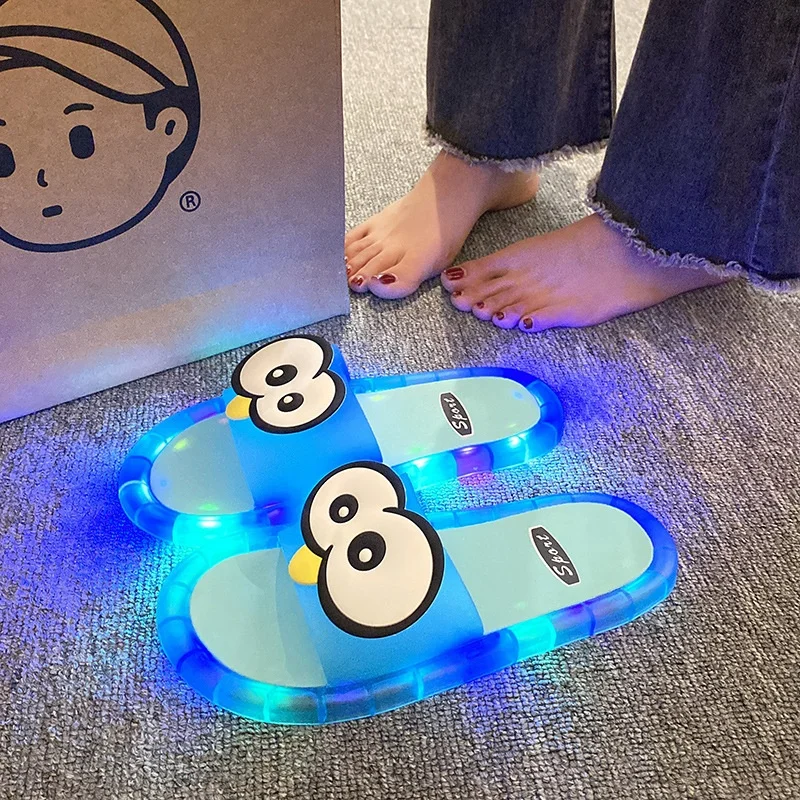 Funny Big Eyes Luminous Slide Slippers Summer Fashion Non Slip Open Toe For Couples Indoor Outdoor Home Bathroom Outerwear shoes view 4