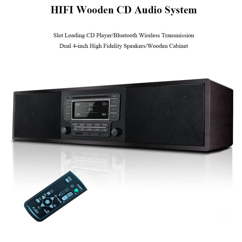 

Универсальный проигрыватель компакт-дисков Встроенный 4-дюймовый динамик 2-полосный кроссовер Беспроводной Bluetooth Домашний HIFI CD Музыкальный плеер FM-радио USB SD Вход