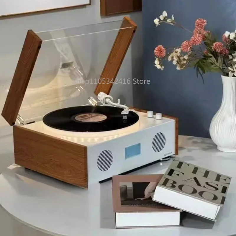 Portable Vintage Vinyl Record Player 33/45 RPM Classic Gramophone Turntable Phonograph with Built-in Speaker - view 3
