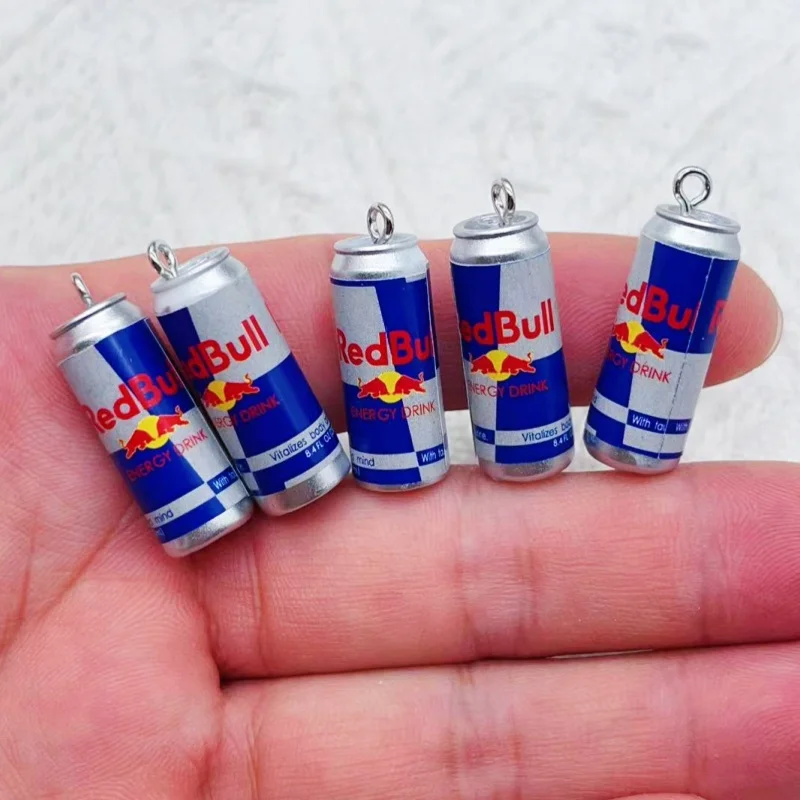 10 piece resin Red Bull can - perfect for jewelry DIY making earrings necklaces keychains