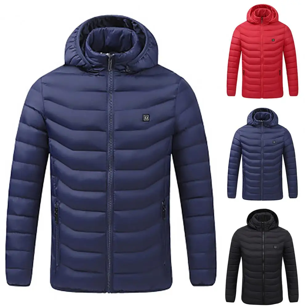 Heating Jackets Men Winter Warm USB Smart Thermostat Hooded Heated Clothing Waterproof Warm Jackets Vest