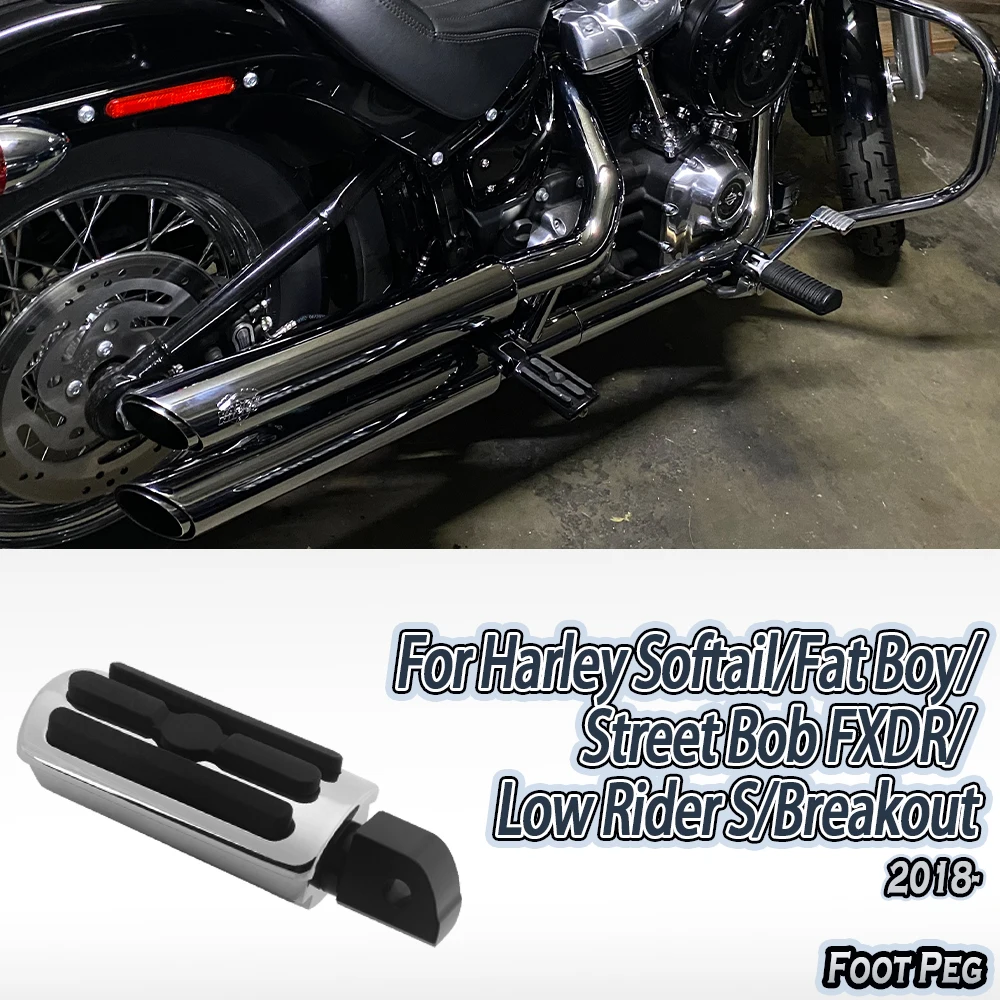 ハーレーソフテイルデラックス-flde-fxdr-114-ヘリテージクラシック-flhc-ブレイクアウト-fxbr-2018-2020-リアフットレストペダルオートバイフットペグ