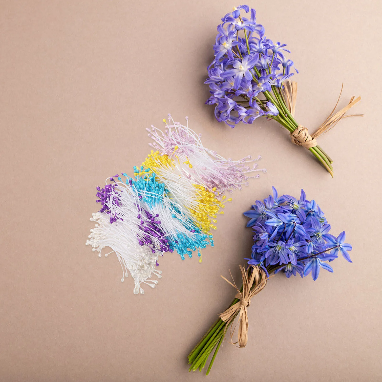 750 قطعة من الزهور الاصطناعية برأسين، مسامير زهور واقعية للحرف اليدوية، زينة الزفاف، زهور يدوية الصنع