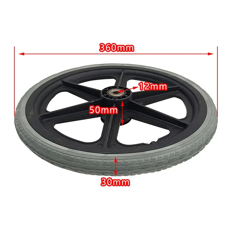 High Quality 16 Inch 16x1.75 Solid Tire with Hub for 16 Inch Wheelchair Rear Wheel Medical Wheel Accessories