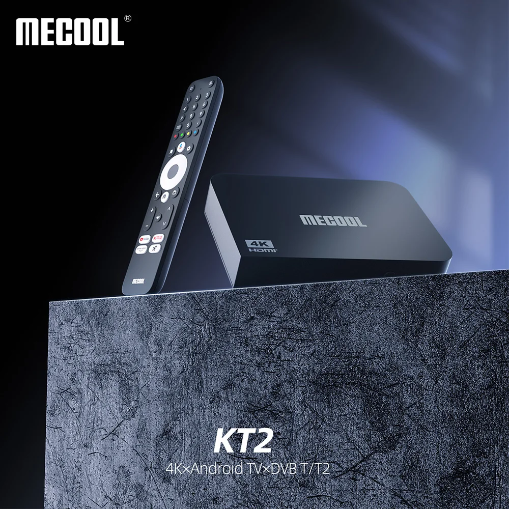 Mecool KT2 Android 11 TV Box Amlogic S905Y4-B Google Netflix معتمد يدعم DVB-T2/T 2T2R Wifi 4K Android 11.0 Set Top Box
