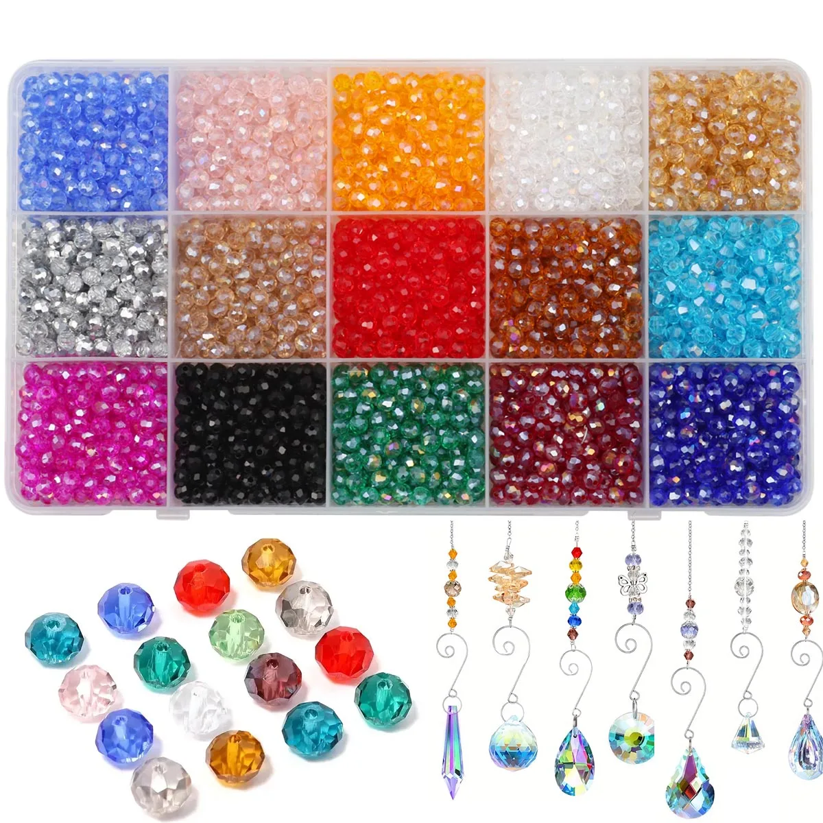 1 Box Austrian Crystal football Bicone Beads Kit For Making Jewelry Material DIY Bracelet Earrings Glass Loose Spacer Beads 4 6