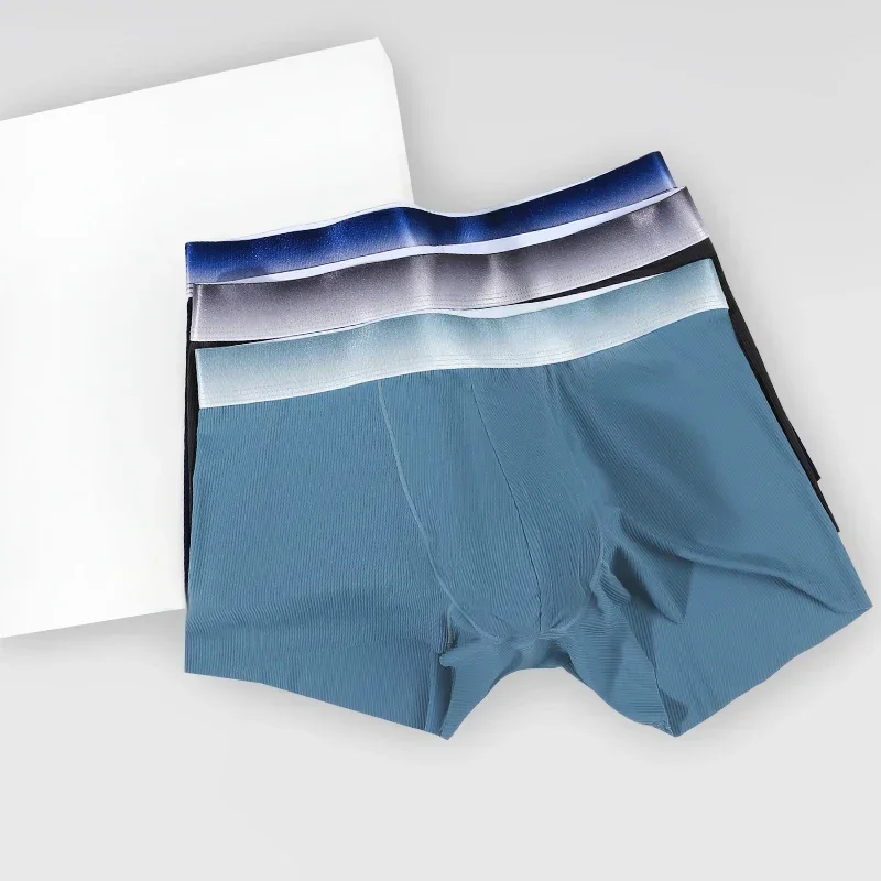 سراويل داخلية من الحرير الجليدي للرجال، رصاصة فصل الحيوانات المنوية، سراويل مسطحة مشروط، حقيبة دعم كيس الصفن الدوالي