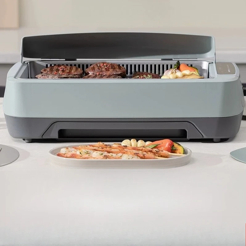 Barbecue pot Household oil extraction and oil absorption Smokeless non-stick Korean multi-functional electric baking pan Oven