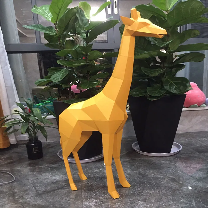 1m Giraffe Large Animal Paper Model Sculpture Home Decor Office Store Decoration Handmade Origami 3D Papercraft Toys