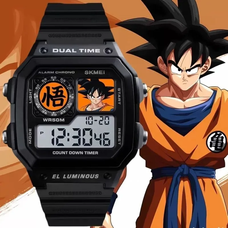 Dragon Ball Anime Son Goku Men Sports Watches 3D Digital Watches Multifunction Waterproof Wristwatch Electronic Clock Toy Gift