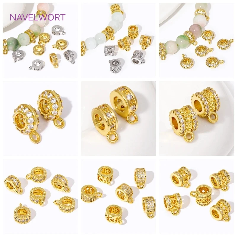 18K Gold Plated Pendant Bail Beads Connectors Pendant Bails For Jewelry Making DIY Bracelet/Necklace Making Accessories Findings