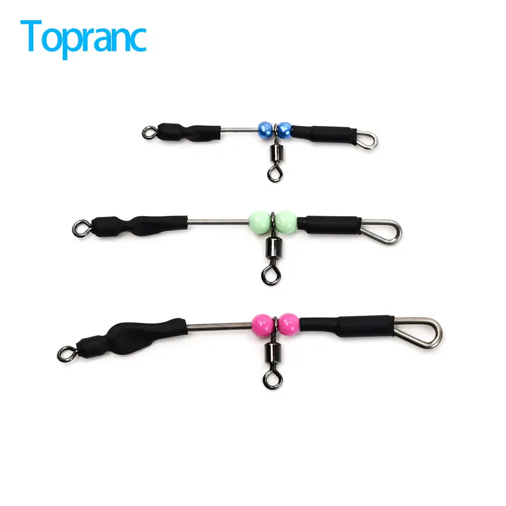 

Topranc 3-Way Fishing Swivel Line Connector – Heavy Duty Stainless Steel Snap Hook Rig,Saltwater Anti-Tangle Fishing Tackle ﻿
