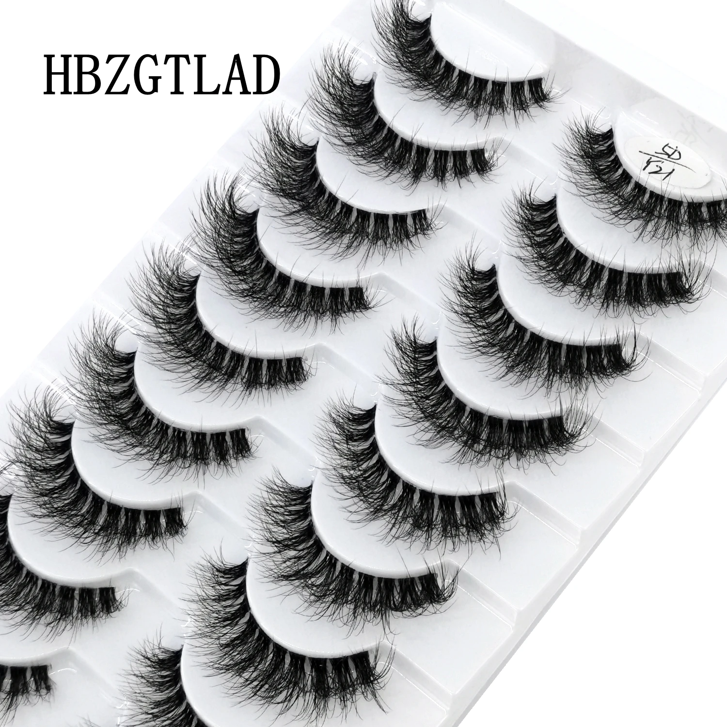 Invisible band Lashes 10 Pairs 3D Clear Band Lashes Natural Look Wispy Mink Eyelashes Fluffy Cat Eye Makeup Lashes False Eyelash