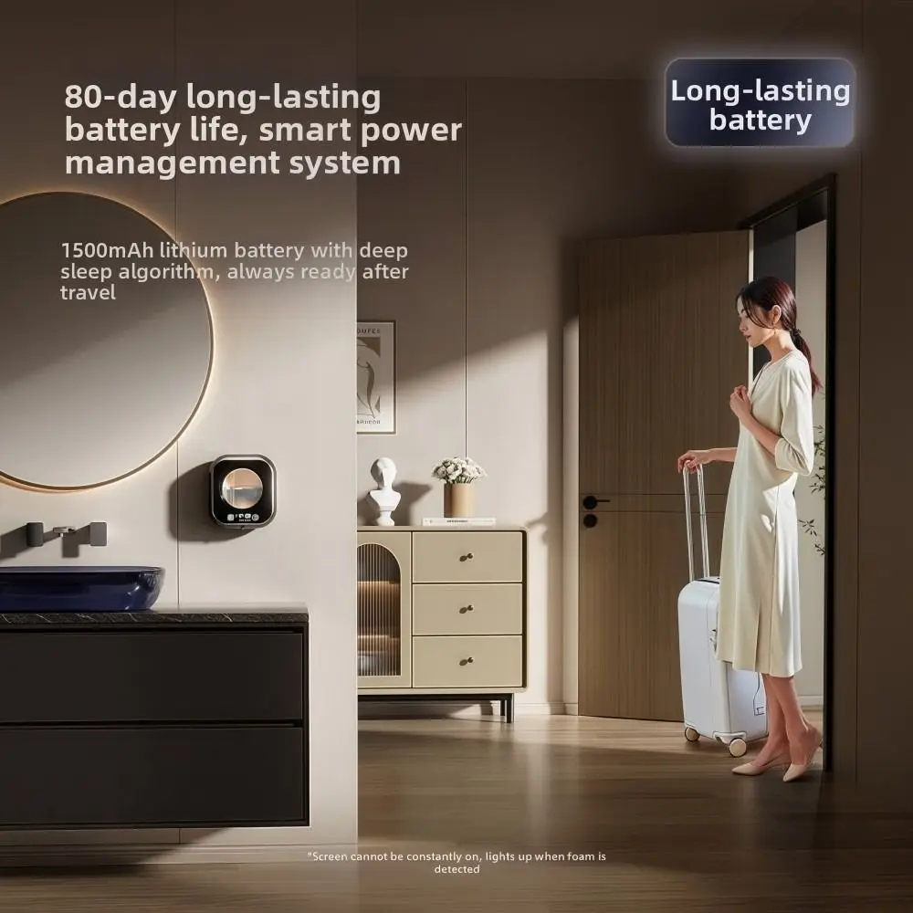 

Sensor Automatic Soap Dispenser Large Capacity Wall Mounted LED Detergent Dispenser Rechargeable Non-contact