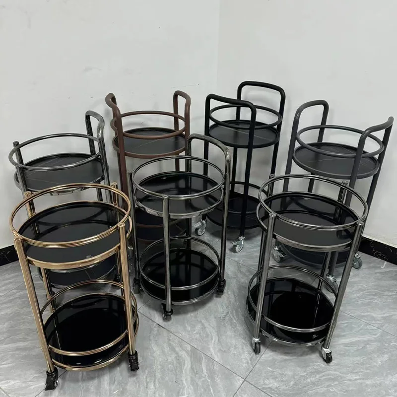 

Stainless steel dining car, wine cart, glass cart, trolley, commercial trolley, double-layer mobile restaurant, luxury tea cart