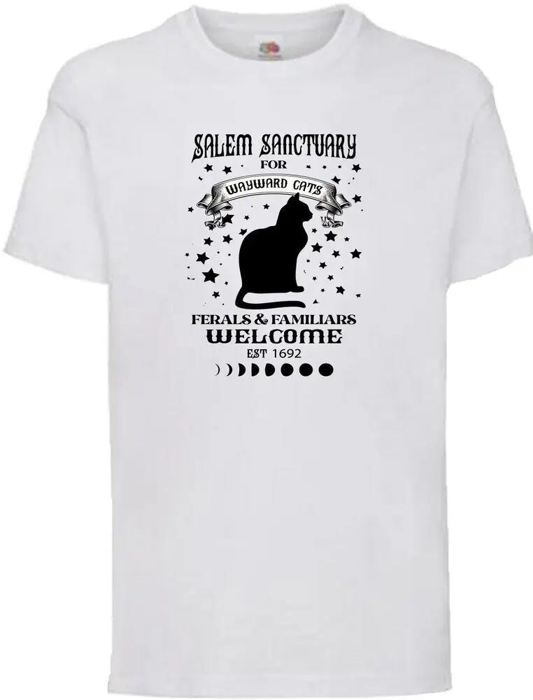 Salem Sanctuary For Wayward Cats Novelty Cat Tees Y2K tops Unisex Summer Short Sleeve