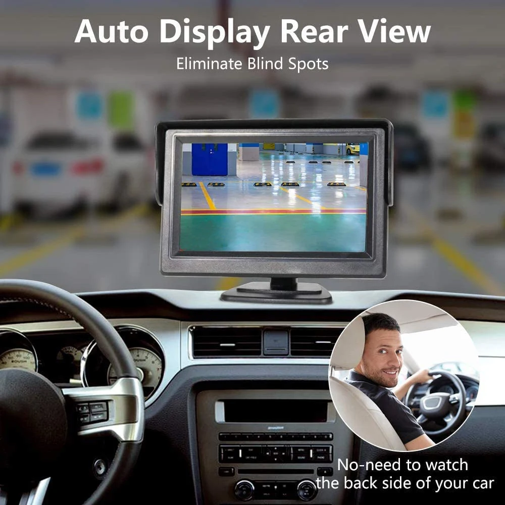 5 Inch Car Rear View System With Dynamic Guidelines Camera For Skoda Roomster Fabia Octavia Yeti Superb
