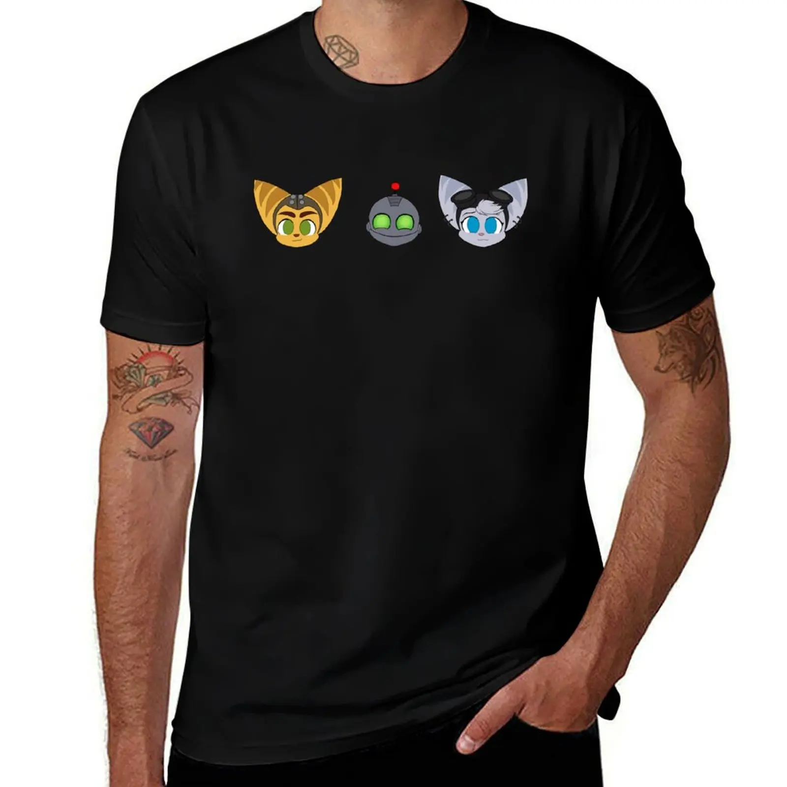Ratchet & Clank: Rift Apart -- Chibis T-Shirt t shirt man plain T-Shirt