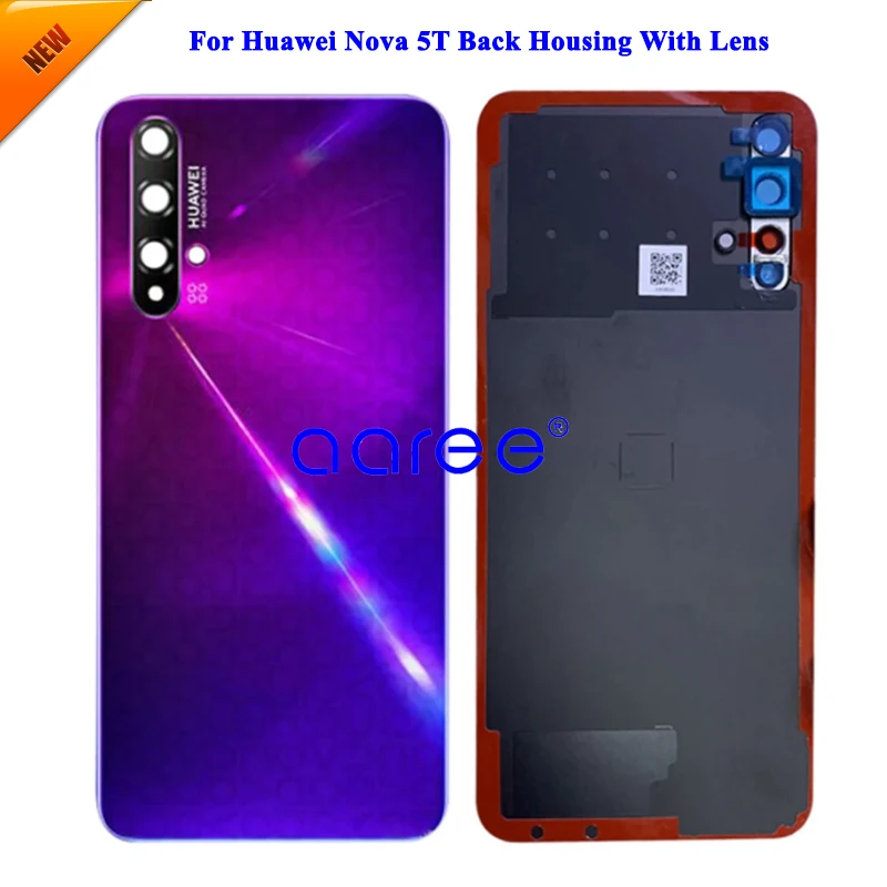 Grade AAA Back Cover with Camera Lens For Huawei Nova 5T Back Housing Back Cover Door with Adhesive