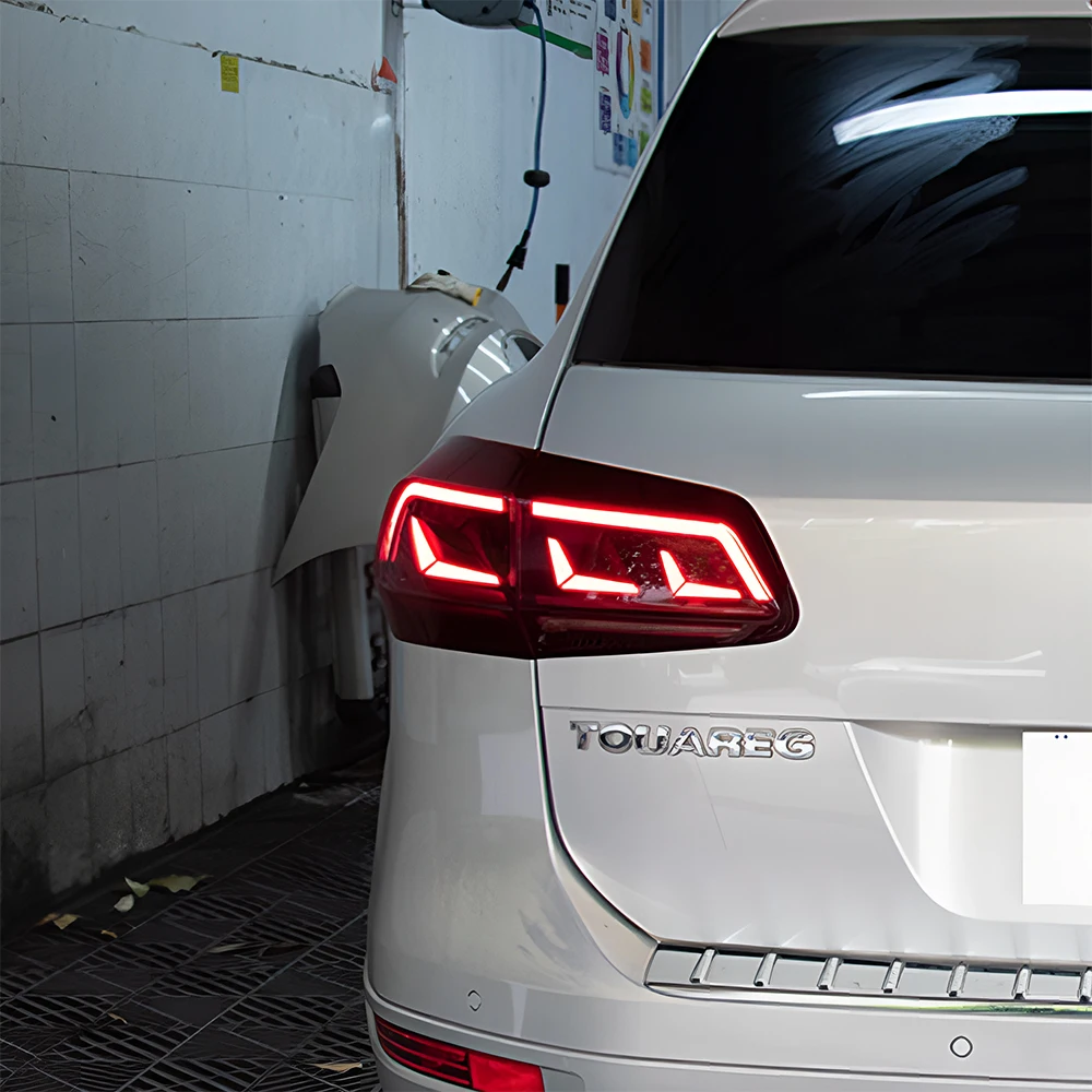 

Авто задние фонари, аксессуары для VW Touareg 2011-2018, светодиодный автомобильный обновленный новый Magotan Styling Streamer, поворотные задние фонари в сборе
