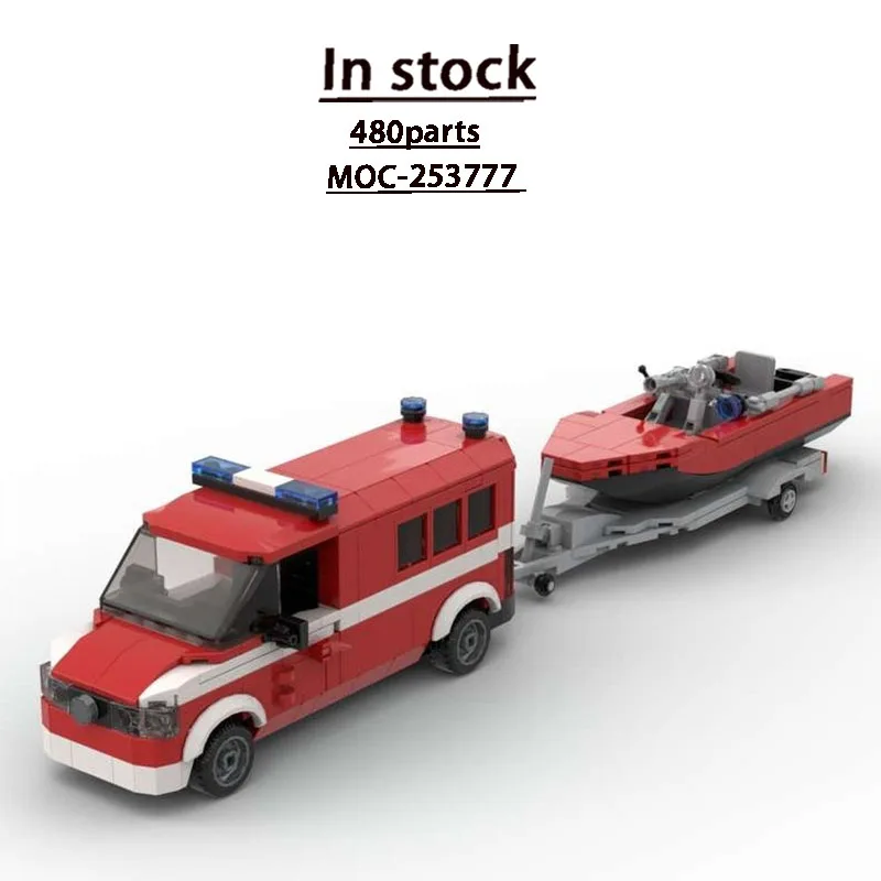 moc-253777-city-fire-truck-and-water-rescue-vehicle-building-block-model-480-parts-boys'-children's-birthday-christmas-toy-gift