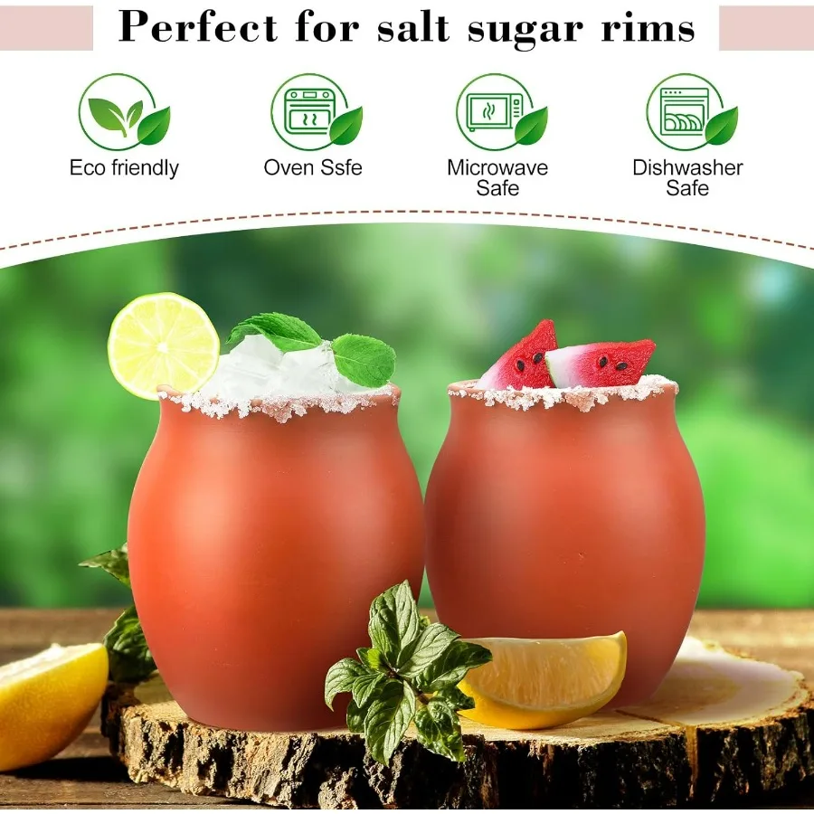 Conjunto de 24 copos de coquetel de cerâmica artesanais de 3 onças Mini Cantaritos de Barro Mexicanos para Tequila Margaritas Mojitos Jarritos P