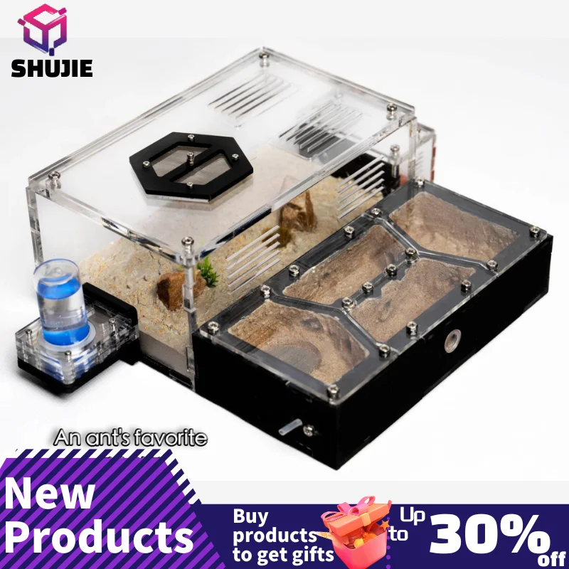 Flat Ant Farm with Independent Rooms for Ants Keeper, Ant Hill House Nest for Small and Middle Ants Colony