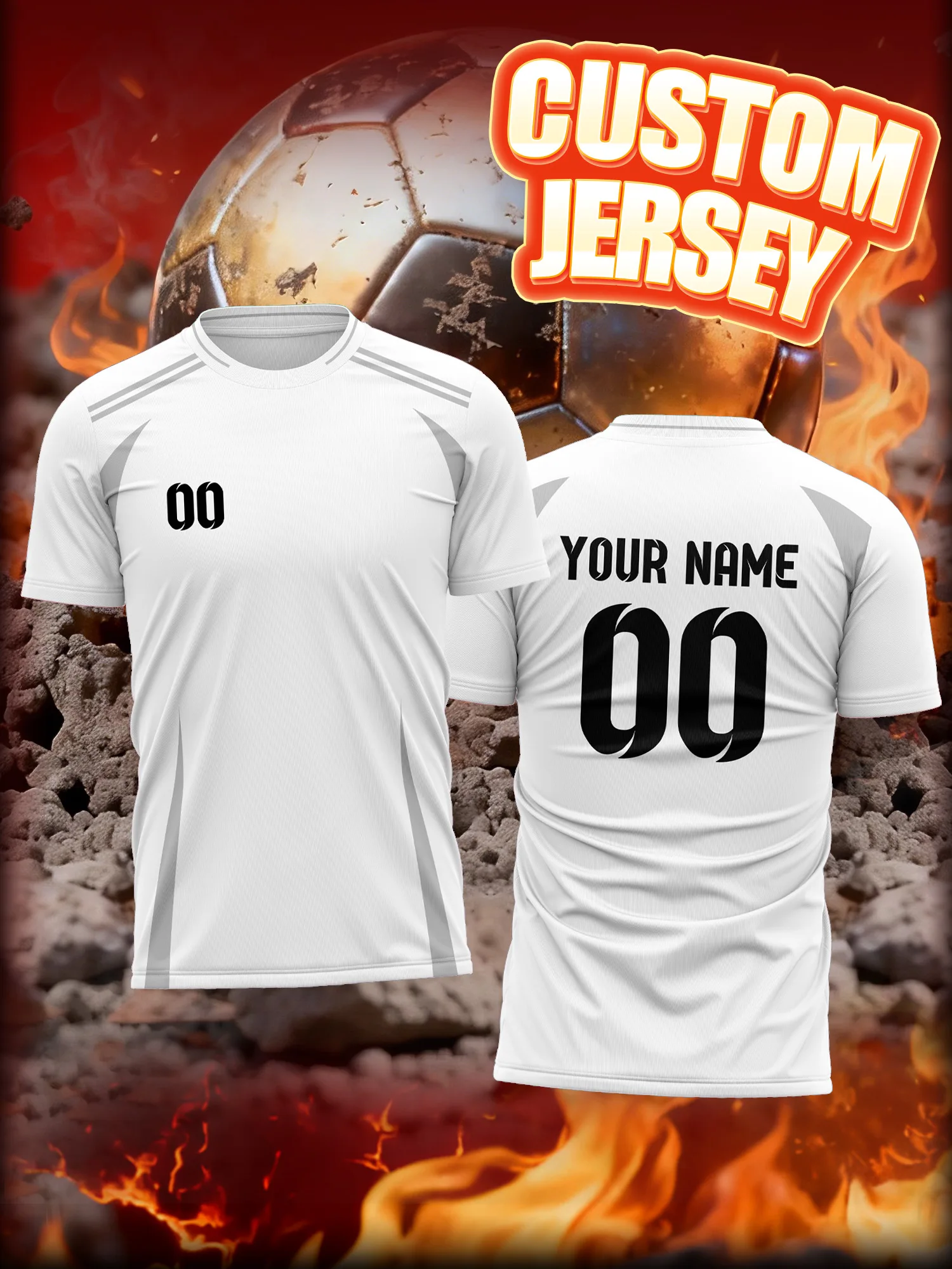 

Футбольная форма с индивидуальным изображением, номером и именем, персонализированный спортивный подарок, мягкий и удобный комплект для футбола для молодежи и взрослых.