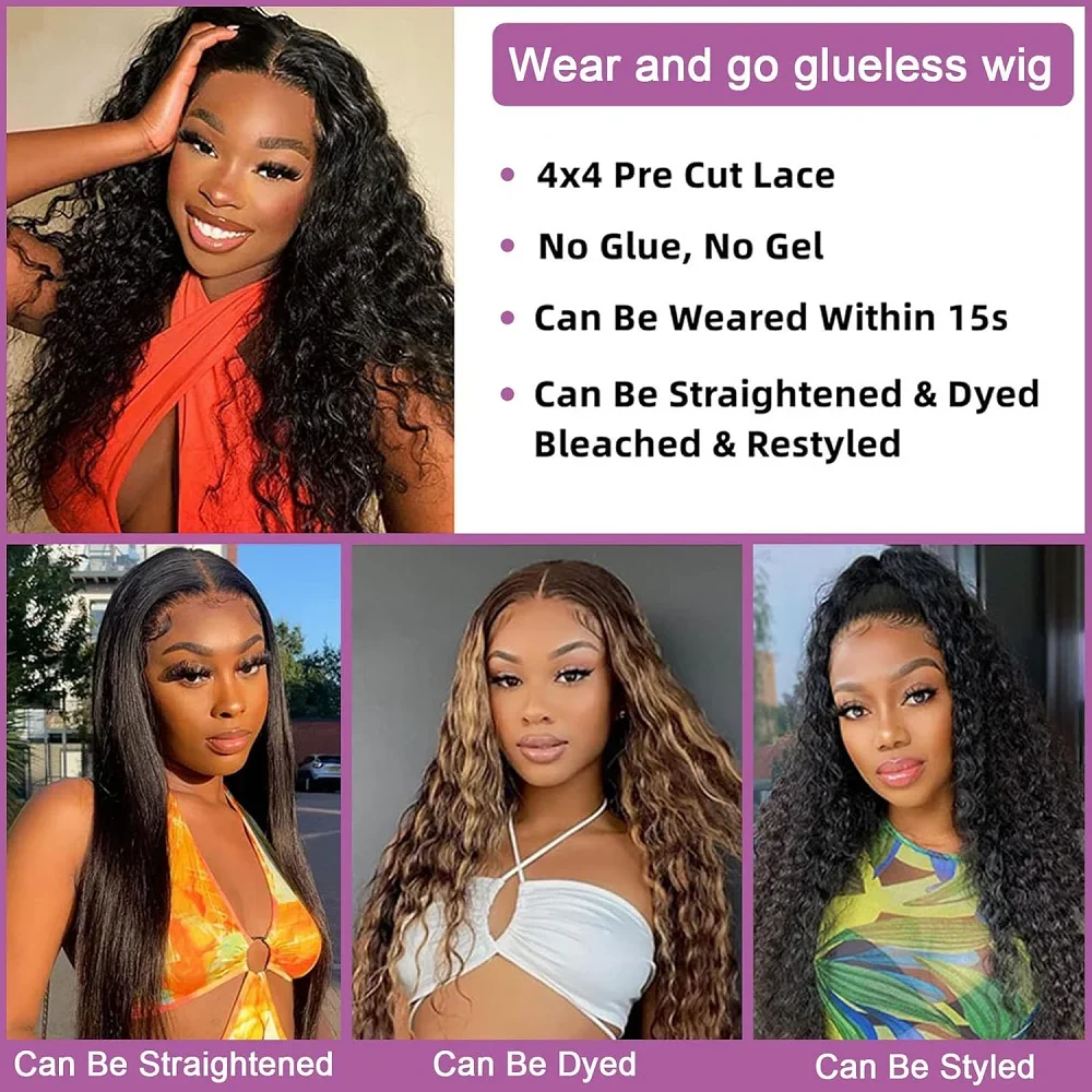 38 Inch Water Curly 13x6 HD Transparent Lace Frontal Human Hair Wigs 200% Brazilian 13x4 Loose Deep Wave Glueless Wig For Women