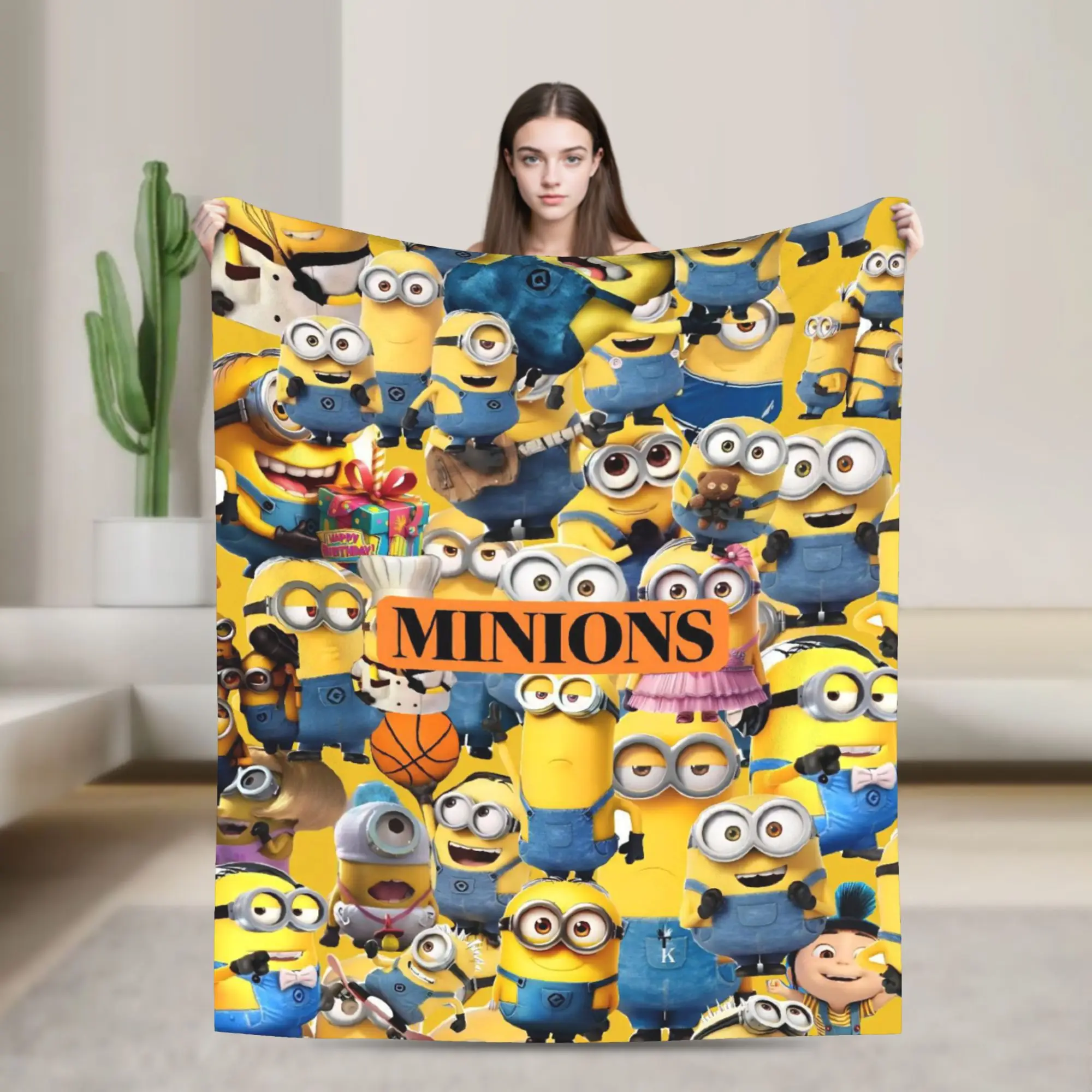 

M-Minionsd Cute Cartoon Merch Blanket Super Soft Warm Throw Blankets for Living Room 50x60 Inches Multi-size Throws And Blankets