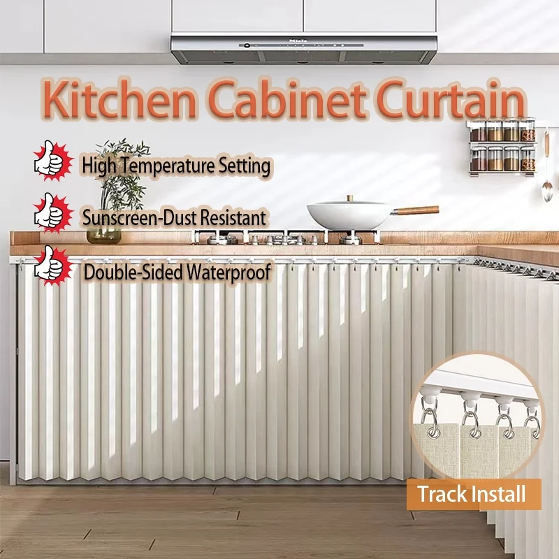 

Занавеска для шкафа, складная занавеска для конфиденциальности, пыленепроницаемые шторы для шкафов без дверей и раковины, кухонная стойка